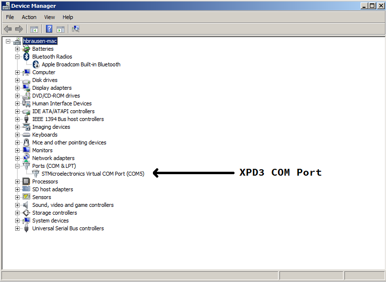 COM port number